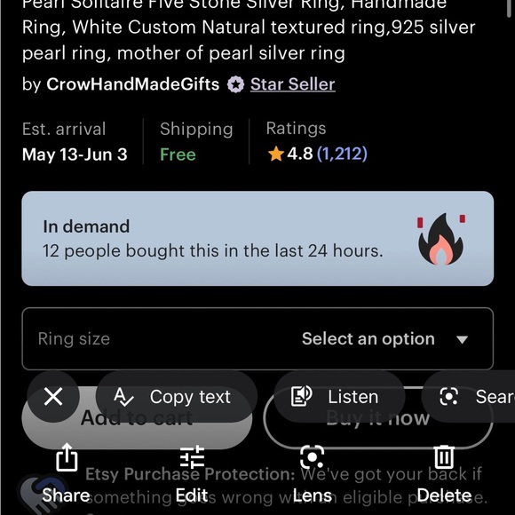 Pearl ring - Picture 3 of 3